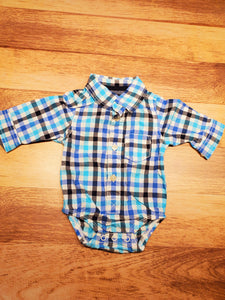 Cache-couche chemise à manches longues garçon - 3 mois