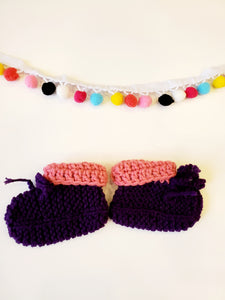 Chaussons bébé en tricot - confectionnés à la main - 6/12 mois - NEUFS