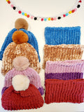 Tuque et cache-cou en tricot Mauve bi-colore - confectionné à la main - 2/5 ans - NEUFS