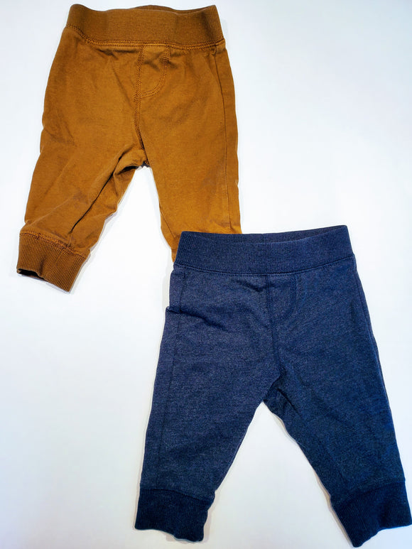 Lot de 2 pantalons mixtes en coton - 3/6 mois
